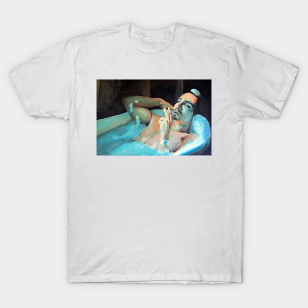 Klaus in the Bath - Umbrella Academy T-Shirt by brainbag